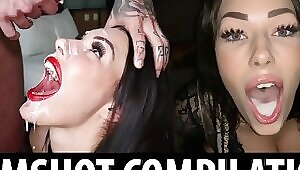 Красавица Шейден Рог не упускает ни капли спермы – камшот компиляция