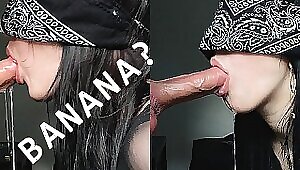 Завязал глаза подруге и обманом заставил сосать свой член