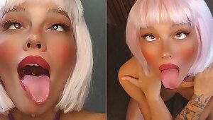 Косплеерша выпросила сперму на лицо высунув язычок